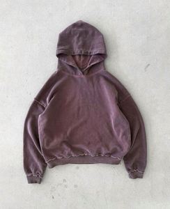 เสื้อฮู้ดดี้โอเวอร์ไซส์ผ้าฟลีซคอตตอนคุณภาพสูง OEM ล้างสีแบบแอซิดวอช แต่งลายปัก ดีไซน์เรียบง่าย สำหรับฤดูใบไม้ผลิ ใส่ได้ทั้งชายและหญิง - Product Image 4
