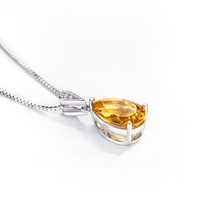 Collier en argent 925 de luxe avec pendentif en forme de goutte d'eau, chaîne en forme de boîte, pierre naturelle, pour femme, à porter tous les jours, cadeau, fabriqué en Chine, modèle YSP0001