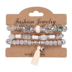 Fashion Jewelry Beaded <b>Bracelets</b> <b>Set</b> Bohemian Crystal Tassel Charm Unisex <b>Bracelets</b> Made In China - Product Image 3