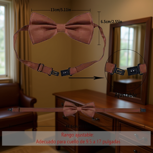 Conjunto de Corbata de Moño Ajustable con Tirantes de 2.5 cm, Poliéster, Formal, Unisex para Adultos, Color Sólido, Accesorio Duradero - Product Image 2