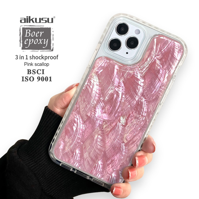 Luxury Waterproof Shockproof Cartoon Women Hard Cellphone Accessories Abalone Scallop Shell Phone Cases for Iphone 11