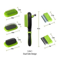 Nouveau peigne de toilettage polyvalent 5 en 1 pour animaux de compagnie avec lames interchangeables Kit de démêlage et de coupe de poils d'animaux de qualité supérieure
