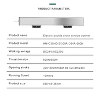 Moteur de poussoir de fenêtre électrique à chaîne en aluminium personnalisé, moderne et durable, pour lucarnes de maison et d'hôtel, toit, DC12V 24V