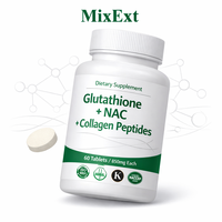 Tablet Hidrasi Kulit Vegan MixExtract OEM 1800mg dengan NAC, Glutathione, Kolagen, Biotin, Vitamin C & E