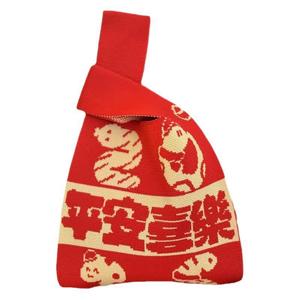 Bolso de punto, bolsa de regalo festiva, bolso rojo ligero para viajes cortos, bolso cruzado para teléfono móvil - Product Image 5