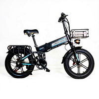 Vélo de montagne électrique DISIYUAN 20'' à cadre pliable, 15Ah 500w, tout-terrain, pneus larges 1000w, noir mat