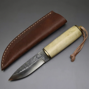 Professional Hand Forged High Carbon Steel Straight Back Blade 3mm Thick Traditional Viking <b>Knife</b> <b>Bone</b> <b>Handle</b> OEM - Product Image 1