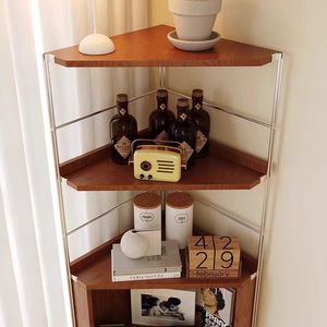 Cổ điển rắn gỗ góc Kệ thép không gỉ hiển thị tủ đa chức năng phòng khách phòng ngủ kệ sách Kệ CD - Product Image 4