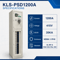 Armoire de distribution industrielle en acier galvanisé KAILES Série KLS-PNL 1200A 415V 35kA NEMA 1R, panneau de commande triphasé