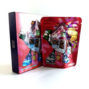 Emballages <span class=keywords><strong>Cali</strong></span> personnalisés imprimés, découpés sur mesure, de forme irrégulière, comestibles, 8e plug, anti-odeurs, sacs en mylar découpés à la forme 3,5 avec boîtes - Product Image 5