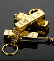Briquet vintage au kérosène en forme de barre d'or, porte-clés portable