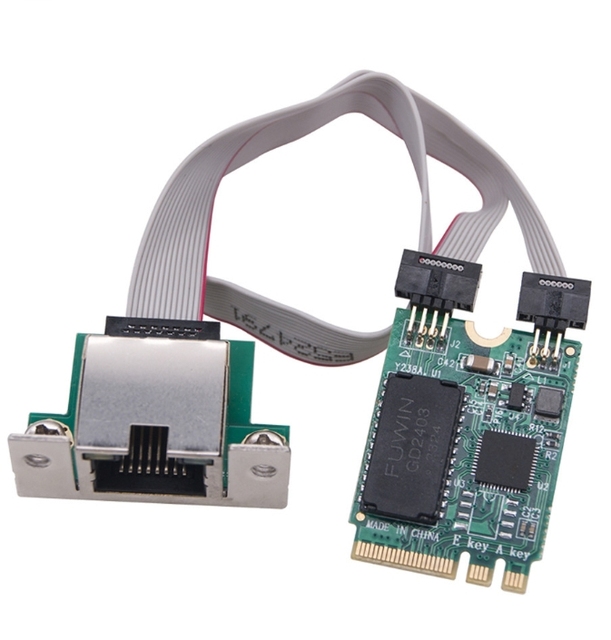 M2 RJ45 Network Adapter RTL8125BG Chip Mini Pci-e / M.2 A+E KEY Gigabit Ethernet LAN Network Card 2.5G/1000/100Mbps PCIE Bus