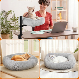 Cat <b>Desk</b> Bed 360° Rotating Height Adjustable Nest Hammock for <b>Small</b> Cats Indoor Office <b>Table</b> Clamp Space Save Kitten <b>Desk</b> Beds - Product Image 6