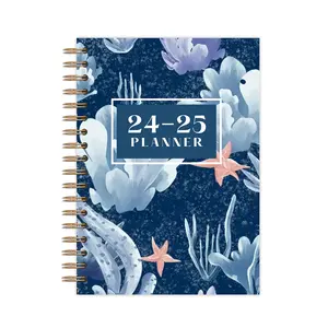 2024 Benutzer definierter Druck Tages planer Agenda Kalender Lehrer Arbeitsbuch Tagebuch Monatlich Wöchentlich Hardcover Schul bedarf Journal