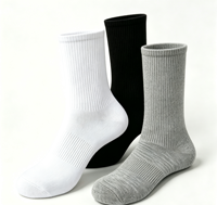 Chaussettes mi-mollet côtelées en coton vierges personnalisables, plusieurs couleurs au choix, avec soutien de la voûte plantaire, pour le sport et le quotidien, pour hommes et femmes