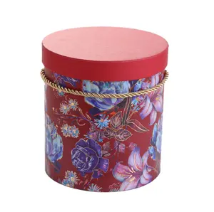 Vendita calda all'ingrosso di lusso formato personalizzato stampa Logo cilindro mamma Flower Box per fiori