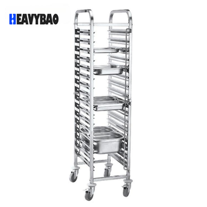 Heavybao 15-Tier Stainless Steel Baking Rack Trolley 1/1 GN Food <strong>Pan</strong> <strong>Holder</strong> for Hotels and Restaurants - Product Image 2