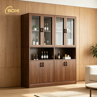 Meuble à vin en bois MARFA avec porte vitrée, buffet à vin, armoire de rangement et de présentation, mobilier moderne pour salon, vente en gros