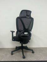 Chaise de bureau ergonomique moderne et confortable à roulettes pivotantes, en tissu maillé, réglable en hauteur, avec base chromée – Prix usine