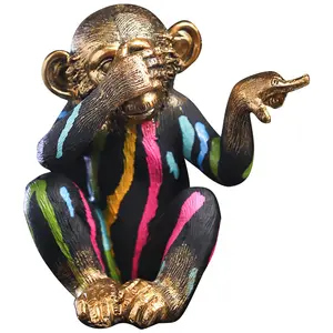 Hear-No, See-No, Speak-No Evil Monkeys Animal Statue Three Truths of Man Figurine, 7 Inch, Polyresin home shelf decor piece