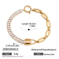 Bracelet en acier inoxydable et zircon pour femme, style décontracté, luxe léger, haut de gamme, polyvalent, cadeau, bijou de poignet tendance