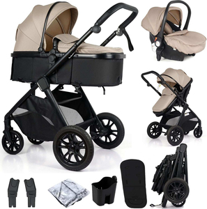Cochecito <span class=keywords><strong>de</strong></span> Lujo 3 en 1 <span class=keywords><strong>con</strong></span> Portabebés y Silla <span class=keywords><strong>de</strong></span> Auto para Recién Nacidos, Sistema <span class=keywords><strong>de</strong></span> <span class=keywords><strong>Viaje</strong></span> para Bebés - Product Image 1