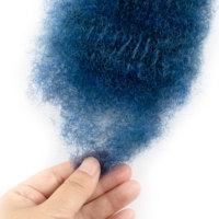 Cheveux humains bleus en vrac 30g, cheveux colorés tendance en vrac pour tressage, extensions capillaires créatives, usine OEM