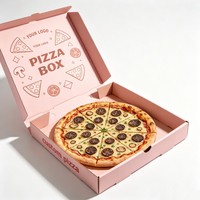 Boîte à pizza en papier kraft avec logo personnalisé, qualité alimentaire, 8, 10, 12, 14, 15, 16 pouces, boîte d'emballage pour pizza à emporter, carton ondulé