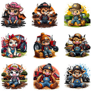 工場卸売 カスタム DTF 熱転写ステッカー カウボーイズデザイン シルクスクリーン印刷 アイロン接着 Tシャツ バッグ - Product Image 1