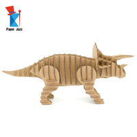 Puzzle en papier ondulé à faire soi-même, décoration de maison, dinosaure Triceratops, puzzle en papier 3D