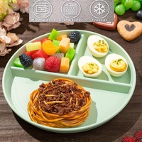 Assiette à compartiments en paille de blé incassable pour la maison, l'école, le bureau, la cantine, le pique-nique, le camping – Vaisselle portable