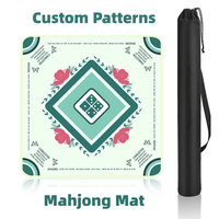Tapis de Mahjong personnalisé avec motif de poisson Koi, en néoprène pliable, carré, antidérapant, pour le jeu de Mahjong américain