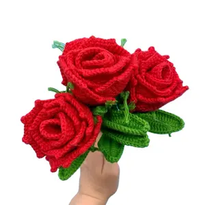 Hadiah Bunga Amigurumi Terbaru Crochet Rose Gardenias Daisy Lily Olive Crochet Bunga