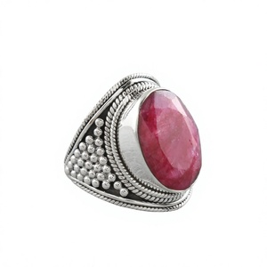 Vintage Red Ruby Gemstone Statement <b>Ring</b> <b>for</b> <b>Men</b> Antique Style 925 Sterling Silver <b>Ring</b> <b>with</b> Oval Red <b>Stone</b> - Product Image 1