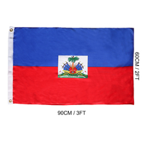 Drapeau Haïtien Personnalisé en Polyester 100% Imprimé par Sublimation, Grand Drapeau Soufflé, Livraison Rapide, Faible MOQ, Fournisseurs de Drapeaux