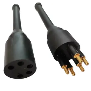 HDC Customized Standard 5 Pin Male to Female Plug Waterproof Power Cable Watertight Electrical Connector