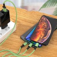 Logo personnalisé pas cher prix 3 en 1 câble de charge multi cordon de câble de charge en silicone liquide durable pour iPhone câble De Carga