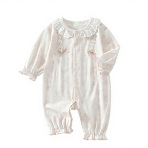 Combinaison d'été pour nouveau-né femme, manches longues, 100 % coton, fabrication sans couture, vêtements d'escalade - Product Image 1
