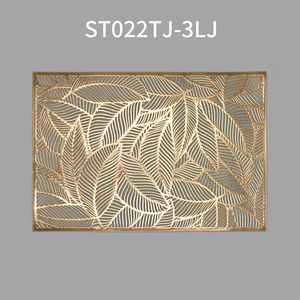 Venta al por mayor de alfombrillas y almohadillas de PVC multicolor personalizadas manteles individuales de vinilo Dorado con hoja hueca estampada varios colores disponibles - Product Image 3