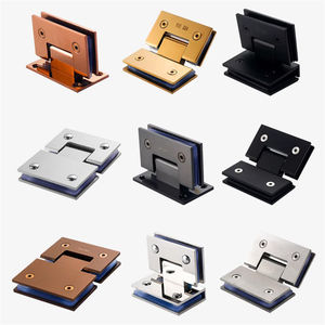 Настраиваемый сверхпрочный латунный стеклянный душевой шарнир из нержавеющей стали с мягким закрытым настенным креплением, поворотное окно для ванной комнаты, современный дизайн - Product Image 3