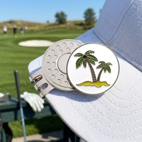 Clip magnétique pour chapeau de golf avec motif de cocotier, marqueur de balle de golf pour accessoires de golf, cadeau de golf personnalisable