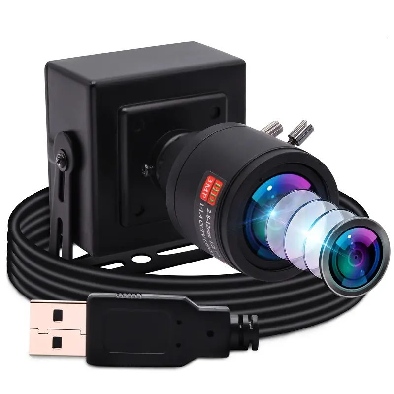 ELP AR0130 low light digital video camera zoom 1.3 MP 2.8-12mm Varifocal Lens mini webcam USB for Linux industrial camera