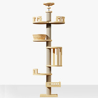 Árvore para Gatos Multi-Nível com Postes de Arranhar, Plataforma de Salto, Rede e Poleiro Superior, Cama para Gatos, Atacado de Fábrica
