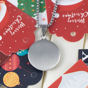 Collier pendentif arbre rond vintage avec chaîne 401*2.5*60CM, bijoux cadeau unisexe SP473 - Product Image 3