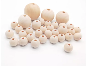 Perline di legno naturale rotonde all'ingrosso per cappello da Baseball dimensioni 12mm 8mm 10mm 20mm 25mm 30mm ecc. Caratteristica comune del tessuto - Product Image 1