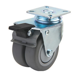 Roulette industrielle pivotante de 2 <span class=keywords><strong>pouces</strong></span> à double roue de 50 mm avec frein pour équipement d'instruments - Product Image 2