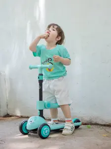 Triciclo multifuncional 2 en 1 para niños, scooter para exteriores con asiento extraíble, 3 ruedas