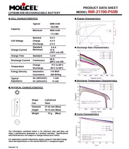 بطارية ليثيوم أيون قوية من Taiwan molicel P28A P30B P45B P50B p42b بطارية تفريغ عالية - Product Image 5