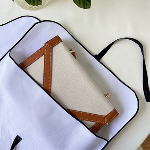 Custom Logo Twill Cotton <b>Envelopes</b> for Clothes Handbags Dust Recyclable <b>White</b> Canvas <b>Envelope</b> Pouch Ribbon Tie for Gift Packing - Product Image 3