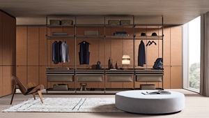 Ý Thiết Kế Trần Gắn Tủ Quần Áo Hệ Thống Nhôm Sơn Cấu Trúc Mở Tủ Quần Áo Nhôm Kệ - Product Image 5